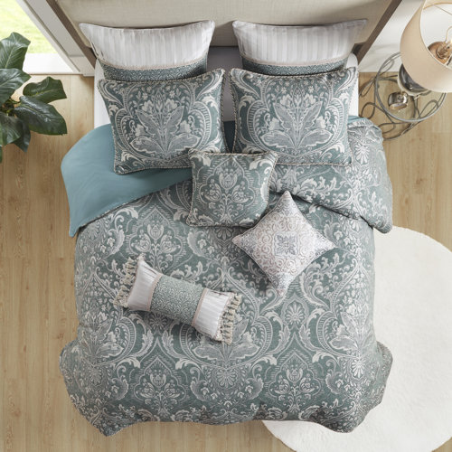 Madison Park Signature Adelphia Jacquard Comforter Set with Euro Shams